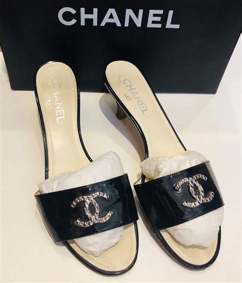 chanel mules black